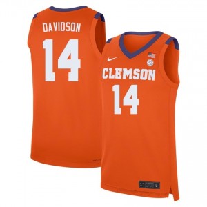 Clemson Tigers Blake Davidson #14 University Jersey | Elite Stitched Men's Basketball Orange 17334796