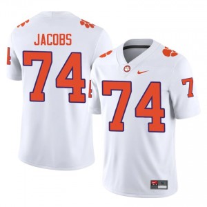 Men's Brayden Jacobs Clemson Tigers #74 Football NCAA Jerseys|Jersey| Full Stitched White Edition 63656657