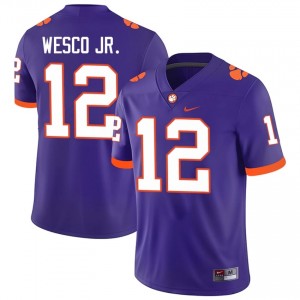 Men's Bryant Wesco Jr. Clemson Tigers #12 Football NCAA Jerseys|Jersey| Full Stitched Purple Edition 61026155