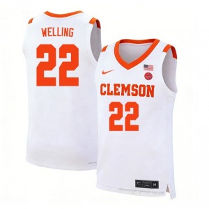 Carter Welling #22 Clemson Basketball Men's Player Jersey | The Ultimate Tiger White 33186547
