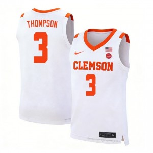 Men's Chase Thompson Clemson #3 Basketball NCAA Jersey| Full Stitched White Edition 97658645