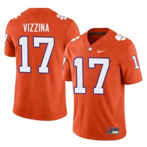 Authentic Christopher Vizzina #17 Clemson Orange College Jerseys|Jersey | Premium Embroidery Men's Football Gear 49877128