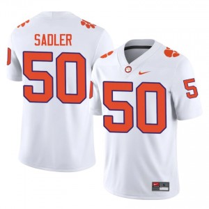 Men's Collin Sadler Clemson Tigers #50 Football NCAA Jerseys|Jersey| Full Stitched White Edition 97592614