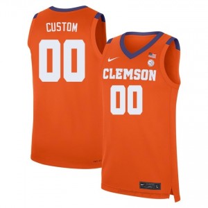 #00 Custom Clemson Tigers Jersey | Men's High School Basketball Orange Gameday Essential 92673696