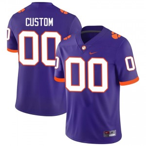 Men's Custom Clemson Tigers #00 Football NCAA Jerseys|Jersey| Full Stitched Purple Edition 78173835