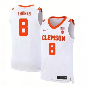 Dallas Thomas #8 Clemson Basketball Men's Player Jersey | The Ultimate Tiger White 80675366