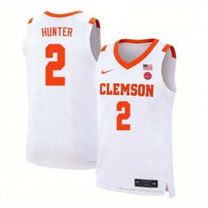 Clemson Dillon Hunter #2 University Jersey | Elite Stitched Men's Basketball White 80406658