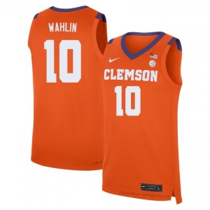 Men's Jake Wahlin Clemson Tigers #10 Basketball NCAA Jersey| Full Stitched Orange Edition 78842297