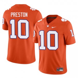 Men's Juju Preston Clemson Tigers #10 Football NCAA Jerseys|Jersey| Full Stitched Orange Edition 27489081