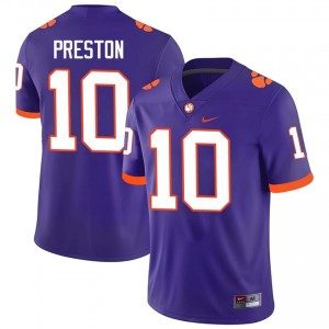 #10 Juju Preston Clemson Jerseys|Jersey | Men's High School Football Purple Gameday Essential 97561332