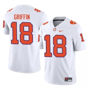 Authentic Kylon Griffin #18 Clemson Tigers White College Jerseys|Jersey | Premium Embroidery Men's Football Gear 47678932