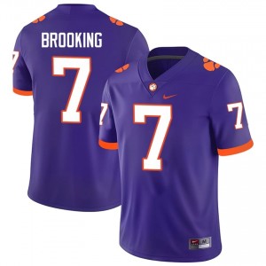 Clemson Tigers Logan Brooking #7 University Jerseys|Jersey | Elite Stitched Men's Football Purple 42167621