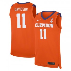 Authentic Nick Davidson #11 Clemson Tigers Orange College Jersey | Premium Embroidery Men's Hoops Gear 12225232