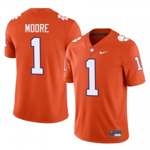 Authentic T.J. Moore #1 Clemson Tigers Orange College Jerseys|Jersey | Premium Embroidery Men's Football Gear 17190531