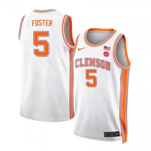 CFP Champs Zac Foster #5 Team University Jersey | Elite Stitched Men's Basketball White 29037566