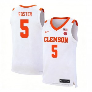 #5 Zac Foster Clemson Jersey | Men's High School Basketball White Gameday Essential 39774575