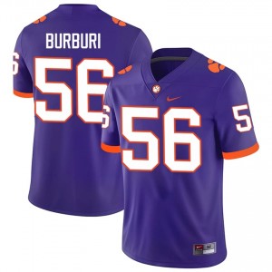 #56 Andy Burburija Clemson Tigers Jerseys|Jersey | Men's High School Football Purple Gameday Essential 88703394