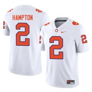 Ashton Hampton #2 Clemson Football Men's Player Jerseys|Jersey | The Ultimate Tiger White 98187609