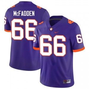 Men's Banks McFadden Clemson Tigers #66 Football NCAA Jerseys|Jersey| Full Stitched Purple Edition 35280824