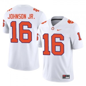 Authentic Chris Johnson Jr. #16 Clemson Tigers White College Jerseys|Jersey | Premium Embroidery Men's Football Gear 42347122