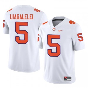 Authentic DJ Uiagalelei #5 Clemson Tigers White College Jerseys|Jersey | Premium Embroidery Men's Football Gear 35726183