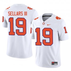 Clemson Gordon Sellars III #19 University Jerseys|Jersey | Elite Stitched Men's Football White 87899185