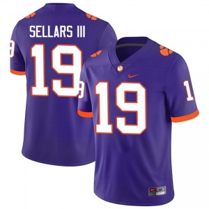 Authentic Gordon Sellars III #19 CFP Champs Purple College Jerseys|Jersey | Premium Embroidery Men's Football Gear 61271797