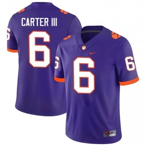 Men's Jerome Carter III Clemson Tigers #6 Football NCAA Jerseys|Jersey| Full Stitched Purple Edition 92944363