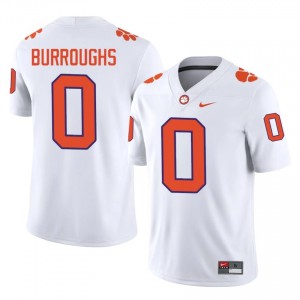 Clemson Tigers Naeem Burroughs #0 University Jerseys|Jersey | Elite Stitched Men's Football White 40277303