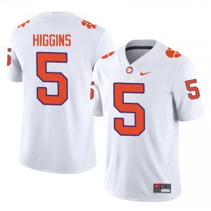 Men's Tee Higgins Clemson Tigers #5 Football NCAA Jerseys|Jersey| Full Stitched White Edition 44409497