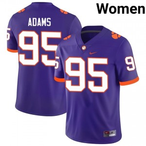 Authentic Amare Adams #95 Clemson Purple College Jerseys|Jersey | Premium Embroidery Women's Football Gear 75749625