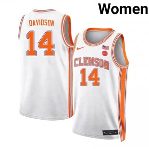 CFP Champs Blake Davidson #14 Team University Jersey | Elite Stitched Women's Basketball White 13071550