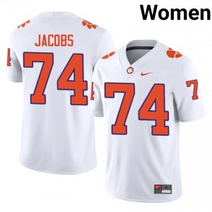 Clemson Tigers Brayden Jacobs #74 University Jerseys|Jersey | Elite Stitched Women's Football White 79613805