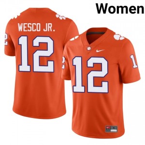 Bryant Wesco Jr. #12 Clemson Football Women's Player Jerseys|Jersey | The Ultimate Tiger Orange 34056060