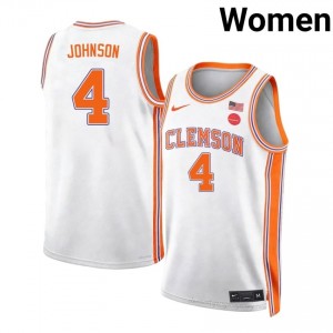 CFP Champs Butta Johnson #4 Team University Jersey | Elite Stitched Women's Basketball White 88563269