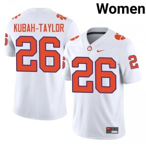 C.J. Kubah-Taylor #26 Clemson Football Women's Player Jerseys|Jersey | The Ultimate Tiger White 89074389