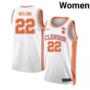 Women's Carter Welling CFP Champs #22 Basketball NCAA Jersey| Full Stitched Team White Edition 64621391