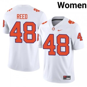 Authentic Charlie Reed #48 Clemson White College Jerseys|Jersey | Premium Embroidery Women's Football Gear 19679221