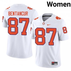 Authentic Christian Bentancur #87 Clemson Tigers White College Jerseys|Jersey | Premium Embroidery Women's Football Gear 97226893