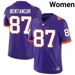 Women's Christian Bentancur Clemson Tigers #87 Football NCAA Jerseys|Jersey| Full Stitched Purple Edition 13976508