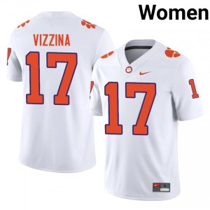 Clemson Christopher Vizzina #17 University Jerseys|Jersey | Elite Stitched Women's Football White 35781289