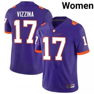 Authentic Christopher Vizzina #17 CFP Champs Purple College Jerseys|Jersey | Premium Embroidery Women's Football Gear 85140179