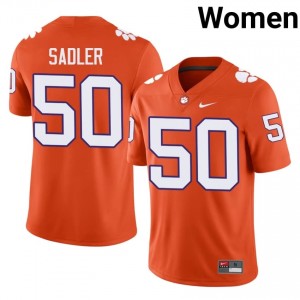 #50 Collin Sadler Clemson Jerseys|Jersey | Women's High School Football Orange Gameday Essential 21412245