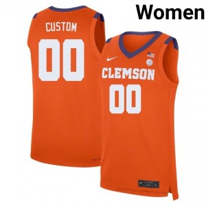 Women's Custom Clemson Tigers #00 Basketball NCAA Jersey| Full Stitched Orange Edition 17009531