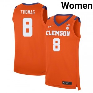Clemson Tigers Dallas Thomas #8 University Jersey | Elite Stitched Women's Basketball Orange 45479802