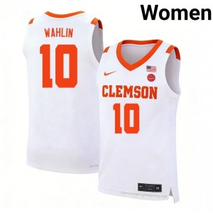 Authentic Jake Wahlin #10 Clemson White College Jersey | Premium Embroidery Women's Hoops Gear 59616336