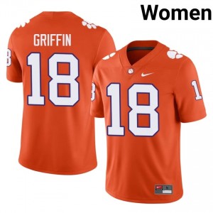 Kylon Griffin #18 Clemson Football Women's Player Jerseys|Jersey | The Ultimate Tiger Orange 81294988