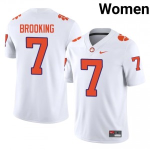 Women's Logan Brooking CFP Champs #7 Football NCAA Jerseys|Jersey| Full Stitched White Edition 81199010
