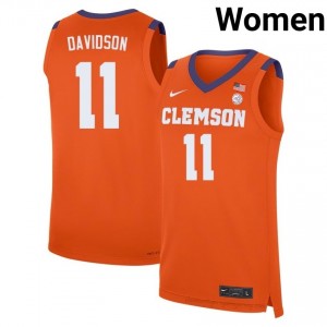 #11 Nick Davidson Clemson Tigers Jersey | Women's High School Basketball Orange Gameday Essential 89668721