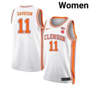 Authentic Nick Davidson #11 CFP Champs Team White College Jersey | Premium Embroidery Women's Hoops Gear 17955802